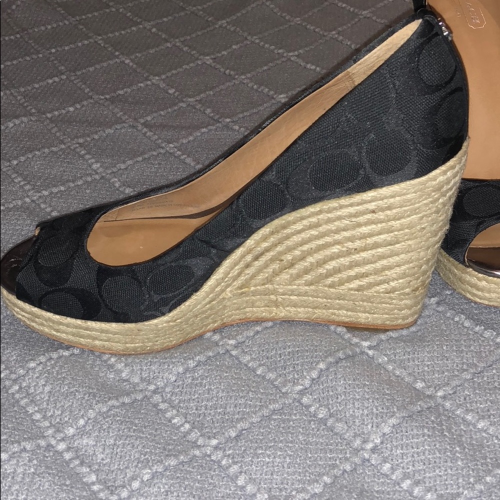 Coach Espadrille Wedge Open Toe Shoes